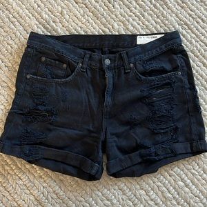 Black distressed Rag & Bone Jean shorts